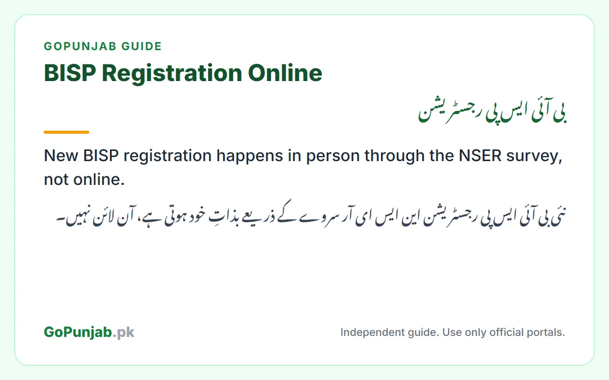 bisp registration online: GoPunjab key facts card