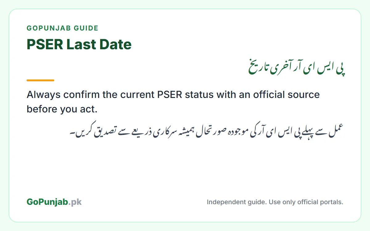 pser last date: GoPunjab key facts card