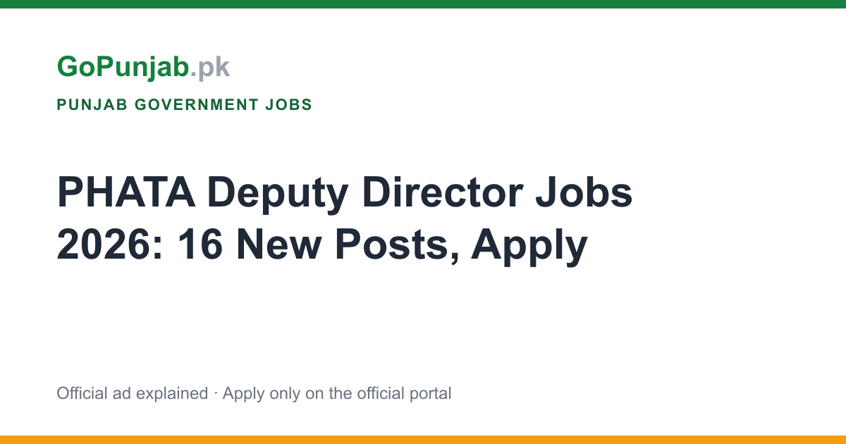 phata deputy director jobs 2026: Punjab Public Service Commission (PPSC)