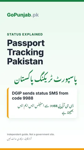 Passport Tracking Pakistan: Check Status by SMS 9988